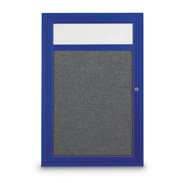 United Visual Products Slim Enclosed Corkboard, 30"x30", Black Alum Frame/Surf UVEB3030-BLACK-SURF - main